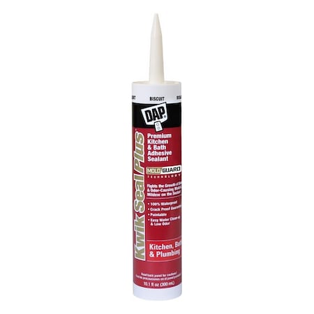 Dap Kwik Seal Plus Biscuit Siliconized Latex Kitchen and Bath Adhesive Caulk 10.1 oz 7079818519